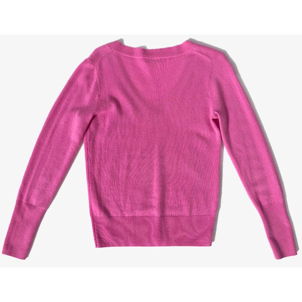 J Crew 100% cashmere V-neck fitted sweater women size XS pink pullover AD465 - Picture 4 of 6
